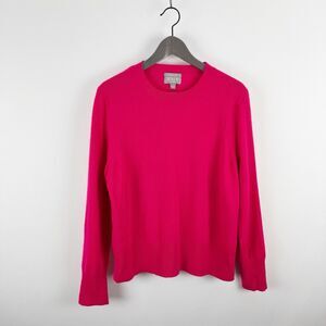 J. Crew Cashmere Women's Classic Fit Pink Crewneck Lightweight Sweater Large